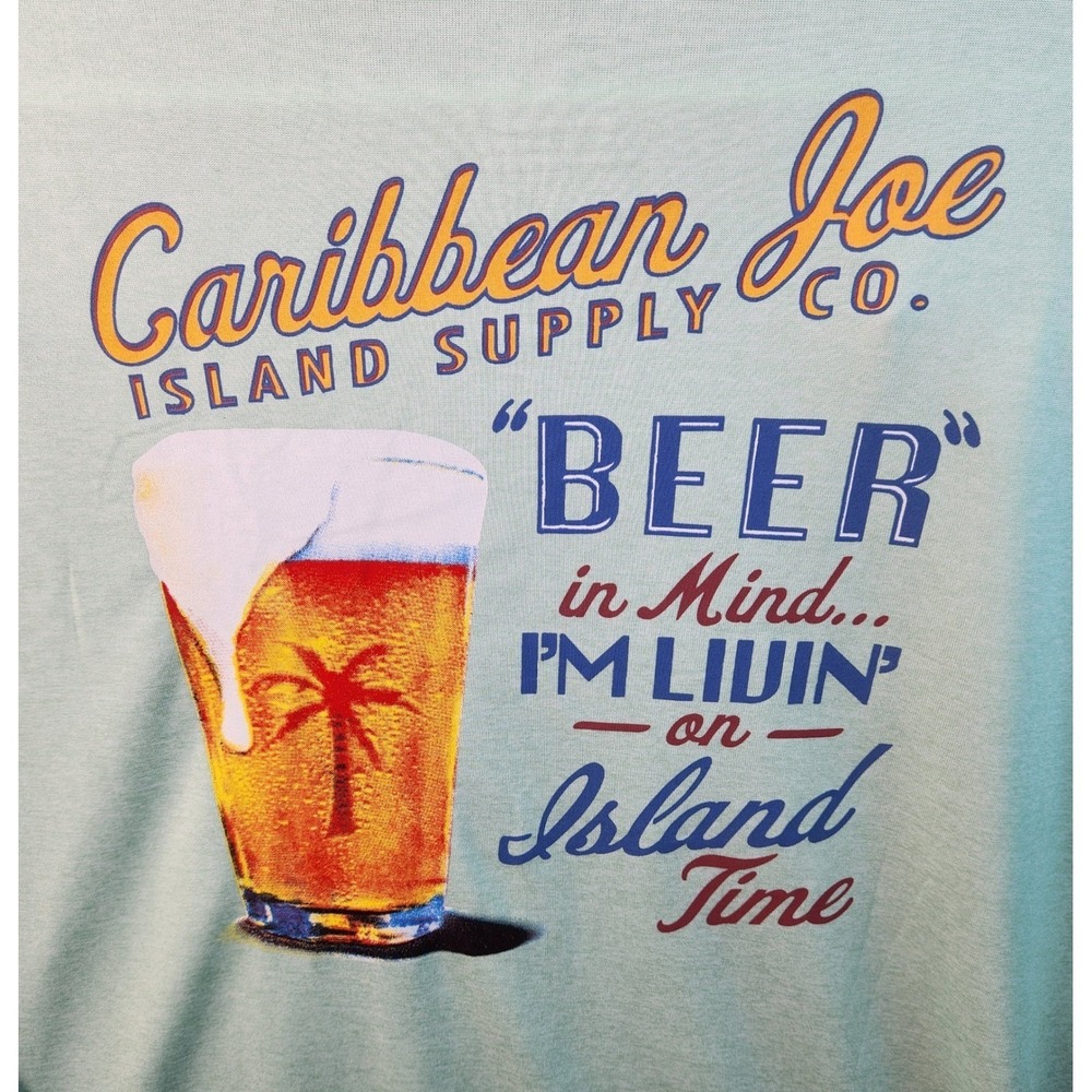Caribbean Joe Island Supply Co. Long Sleeve T Shirt Mens M Beer Island Time - Picture 5 of 12